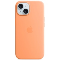 Apple Original Silicone iPhone 15 Plus Case, MagSafe, Orange Sorbet