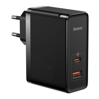 Caricatore di rete Baseus GaN5 Pro Caricatore rapido a doppia porta PD3.0, QC4.0, 100 W, cavo AFC+ da tipo c a tipo c, 1 m Nero