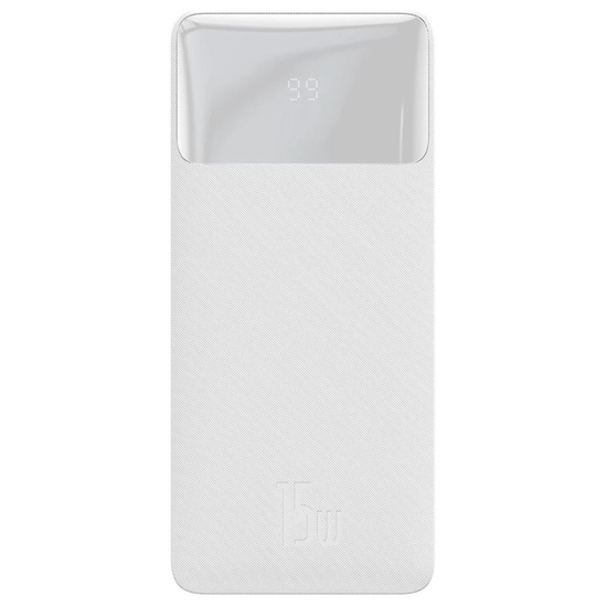 Baseus External battery Bipow Digital Display 20000mAh, 15W, Micro USB cable, Overseas Edition, White
