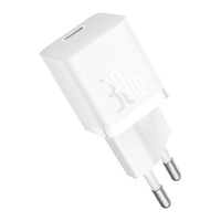 Caricabatterie di rete Baseus Mini caricabatterie rapido GaN5, USB-C, 30 W, bianco