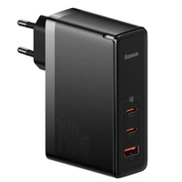Caricatore di rete Baseus GaN5 Pro 2x USB-C e 1x USB-A, caricabatterie rapido, 140 W + cavo da tipo c a tipo c, 1 m, nero