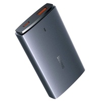 Caricatore di rete Baseus 1 porta USB-C, 1 caricatore rapido ultra sottile USB-A GaN5 Pro, 65 W, cavo da tipo C a tipo C, grigio