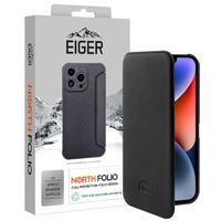 Funda tipo libro Eiger Husa North para iPhone 14 Plus, color negro