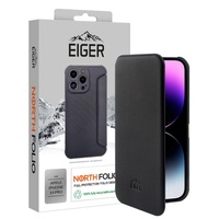 Funda tipo libro Eiger Husa North para iPhone 14 Pro, color negro