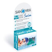 Ohrstöpsel zum Schwimmen, verhindern das Eindringen von Wasser in die Ohren für Erwachsene, wiederverwendbar, hypoallergen, blau, SANOHRA Swim