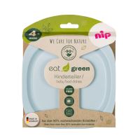 Set 2 piatti piani Eat Green per pappa per bambini, in bioplastica, lavabili in lavastoviglie, 4+ mesi, nip 37068