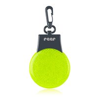 Luce di sicurezza riflettente a LED con segnale lampeggiante, verde fluorescente, con moschettone, Reer Light&Go 53253