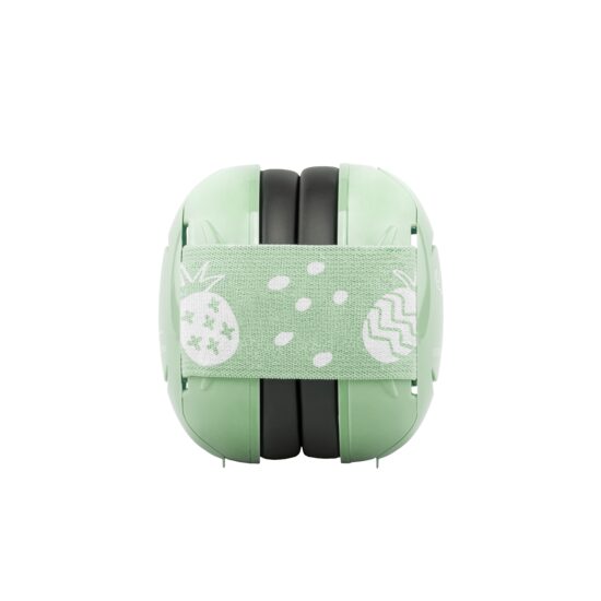 Antiphonischer Kopfhörer für Babys, bietet Gehörschutz ab 0+ Monaten, 2 verstellbare Kopfbänder, SNR 25, grün, SCHALLWERK MINI+ Baby Green