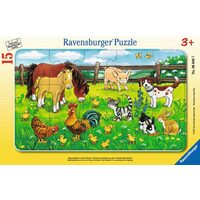 Puzzle Ravensburger - Animals On The Meadows, 15 pieces