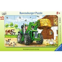 Puzzel Ravensburger - Tractor Op De Boerderij, 15 stukjes