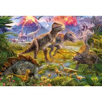 Puzzle Educa - Incontro di dinosauri, 500 pezzi, inclusa colla per puzzle