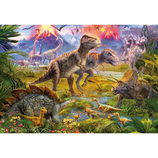 Puzzle Educa - Treffen der Dinosaurier, 500 Teile, inklusive Puzzlekleber