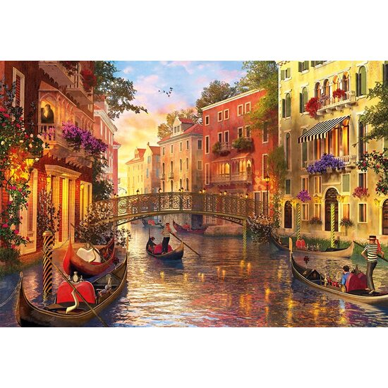 Puzzle Educa - Dominic Davison : Coucher de soleil à Venise, 1500 pièces, comprend de la colle pour puzzle