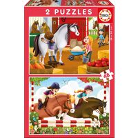 Puzzle Educa - Cavalli, 2x48 pezzi
