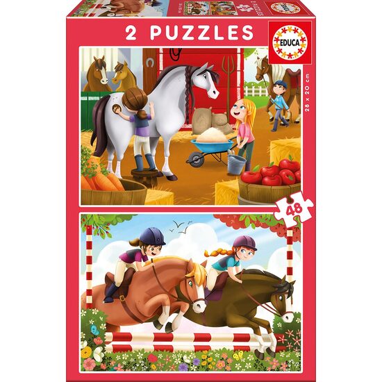 Puzzle Educa - Pferde, 2x48 Teile
