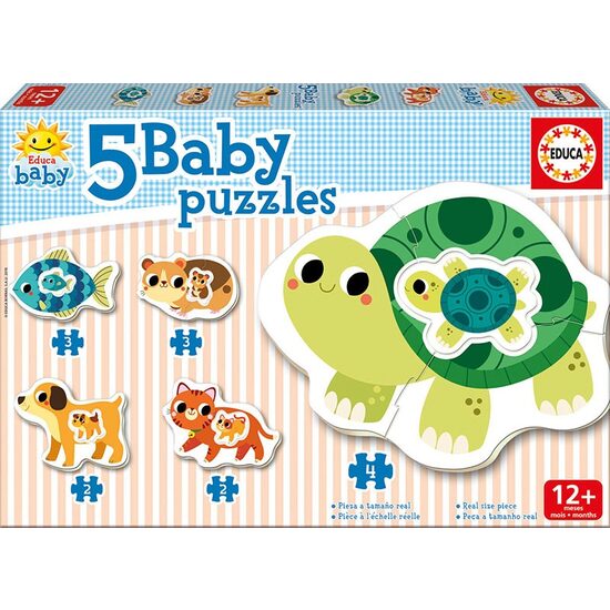 Puzzle Educa - Haustiere, 2/2/3/3/4 Teile