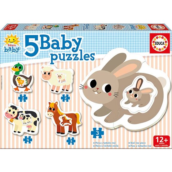 Puzzle Educa - La Ferme, 2/2/3/3/4 pièces