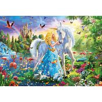 Puzzle Educa - Die Prinzessin und das Einhorn, 1000 Teile, mit kleber