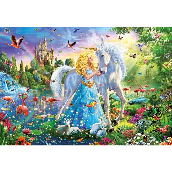 Puzzle Educa - Die Prinzessin und das Einhorn, 1000 Teile, mit kleber