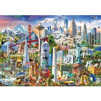 Educa Puzzle – Wahrzeichen Nordamerikas, 1500 Teile, mit kleber