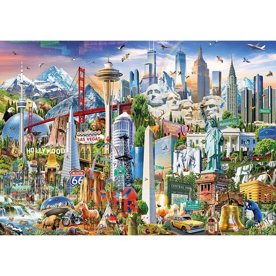 Educa Puzzle – Wahrzeichen Nordamerikas, 1500 Teile, mit kleber
