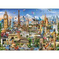 Puzzle Educa - Europas Wahrzeichen, 2000 Teile, inklusive Puzzlekleber