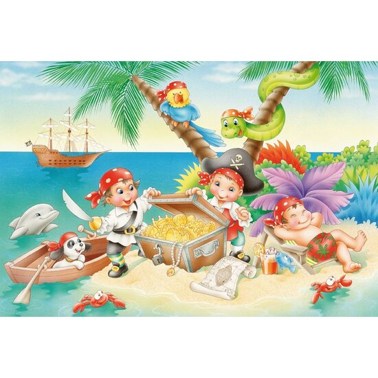Puzzle Schmidt - Bandas de piratas, 3x48 piezas, incluye 1 póster