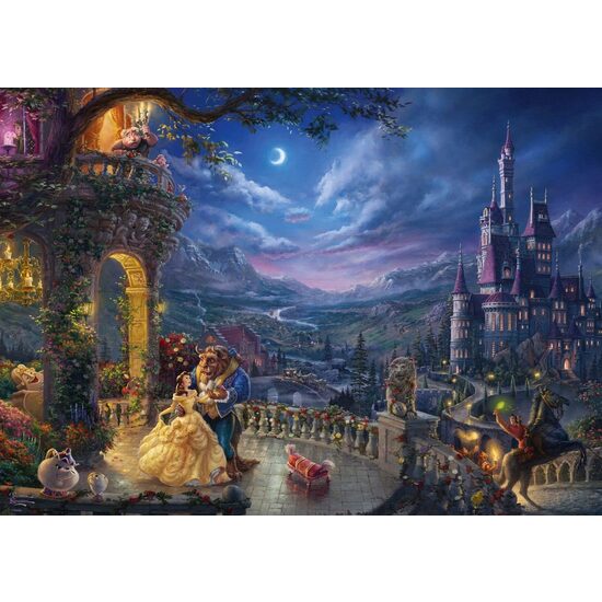 Puzzle Schmidt - Thomas Kinkade: The Beauty and the Beast, Dancing in the Moonlight, 1000 piese
