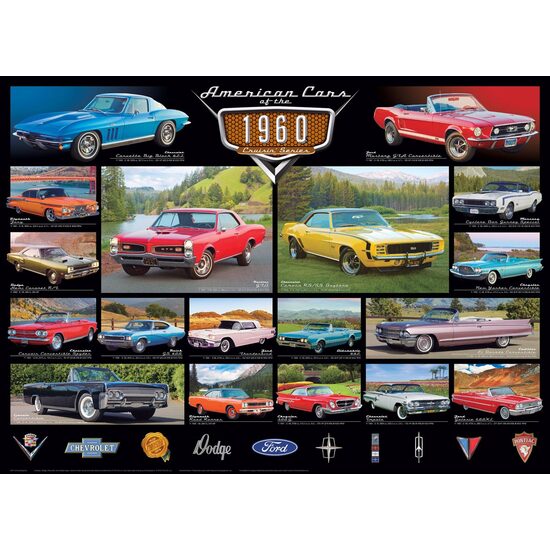 Puzzle Eurographics - Amerikanische Autos der 1960er Jahre, 1000 Teile