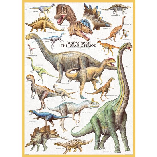 Puzzle Eurographics - Dinosaures du Jurassique, 1000 pièces