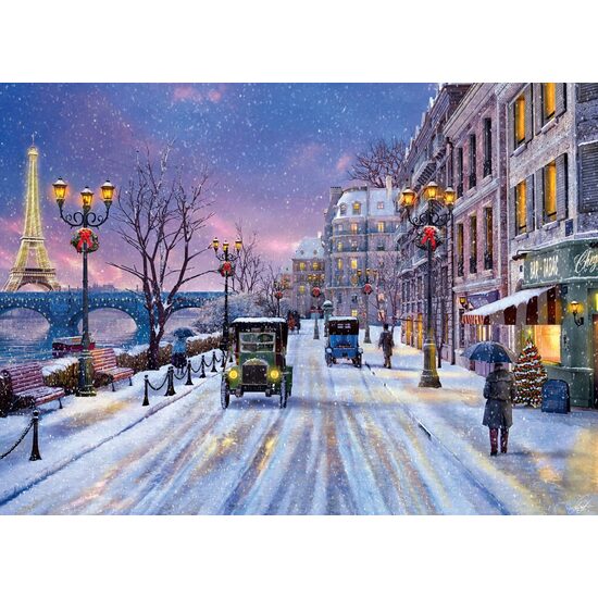 Puzzle Eurographics - Dominic Davison : Le réveillon de Noël à Paris, 1000 pièces