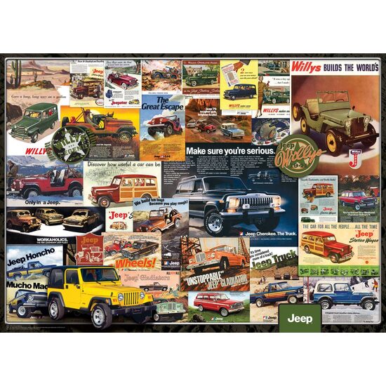 Puzzle Eurographics - Affiches Vintage Jeep, 1000 pièces