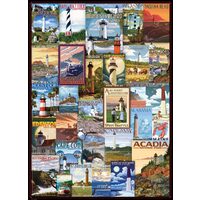 Puzzle Eurographics - Leuchttürme Vintage Poster, 1000 Teile