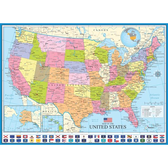 Puzzle Eurographics - Karte der USA, 1000 Teile