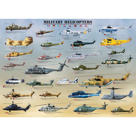 Puzzle Eurographics - Militärhubschrauber, 1000 Teile