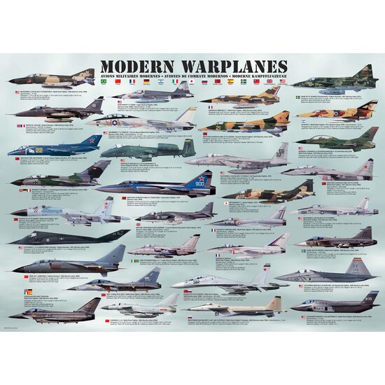Puzzle Eurographics - Moderne Kampfflugzeuge, 1000 Teile