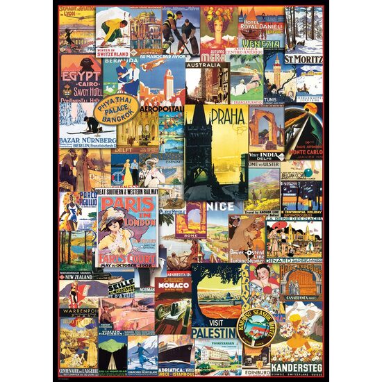 Puzzle Eurographics - Travel around the World - Vintage Posters, 1000 pieces