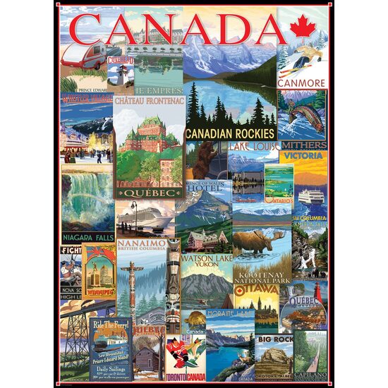Eurographics Puzzle – Reisen Sie durch Kanada, Vintage-Poster, 1000 Teile