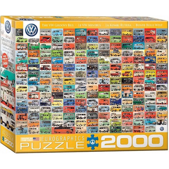 Puzzle Eurographics - Volkswagen Groovy Bus Collage, 2000 Teile