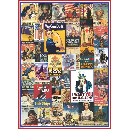 Eurographics Puzzle – Vintage-Poster aus dem Ersten und Zweiten Weltkrieg, 1000 Teile