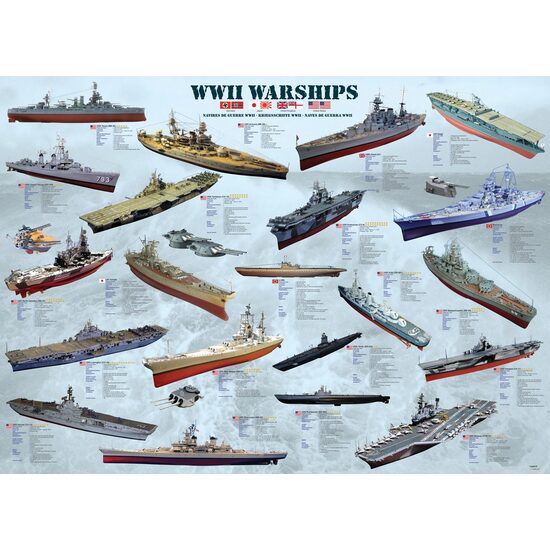 Puzzle Eurographics - Kriegsschiffe des Zweiten Weltkriegs, 1000 Teile