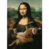 Puzzle Trefl - Monna Lisa e Kitty che fa le fusa, 500 pezzi