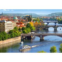 Puzzle Castorland - Blick auf Brücken in Prag, 500 Teile