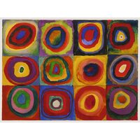 Puzzle Ravensburger - Wassily Kandinsky: Quadrate mit konzentrischen Ringen, 1500 Teile
