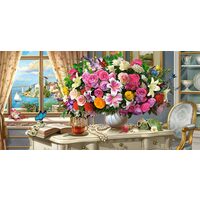 Puzzle Castorland - Sommerblumen und eine Tasse Tee, 4000 Teile