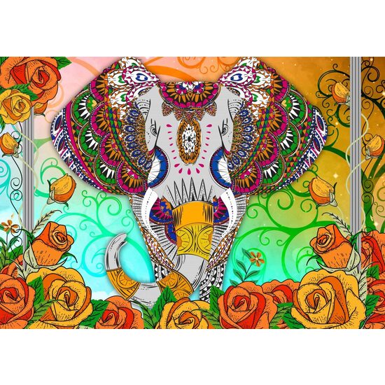 Puzzel Bluebird - Kleurrijke olifant, 2000 stukjes