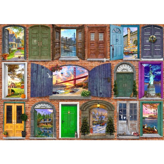 Bluebird puzzle - Dominic Davison: Doors Of USA, 2000 pieces