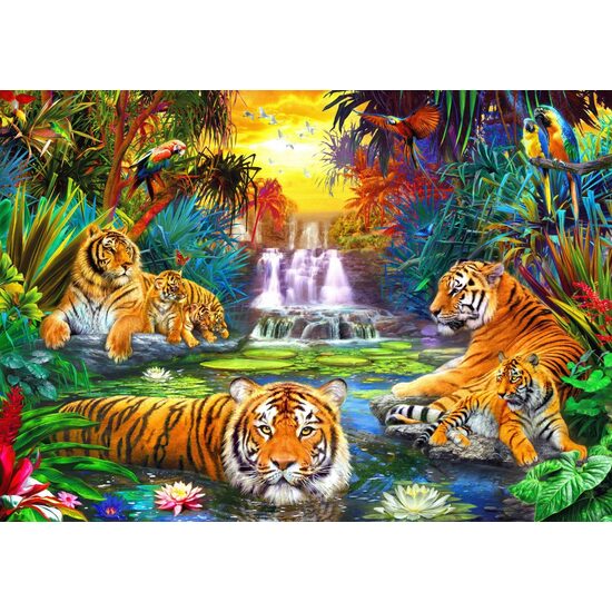Puzzle Bluebird - Familia En La Piscina De La Selva, 1000 piezas