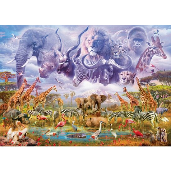 Puzzle Schmidt - Tiere am Wasserloch, 1000 Teile