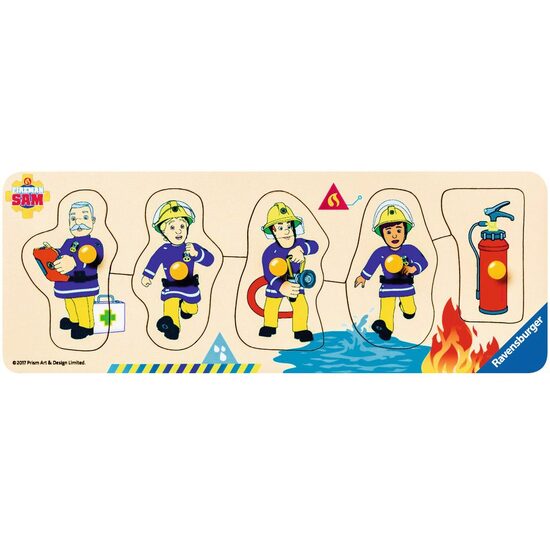 Holzpuzzle Ravensburger - Feuerwehrmann Sam aus Holz, 5 Teile
